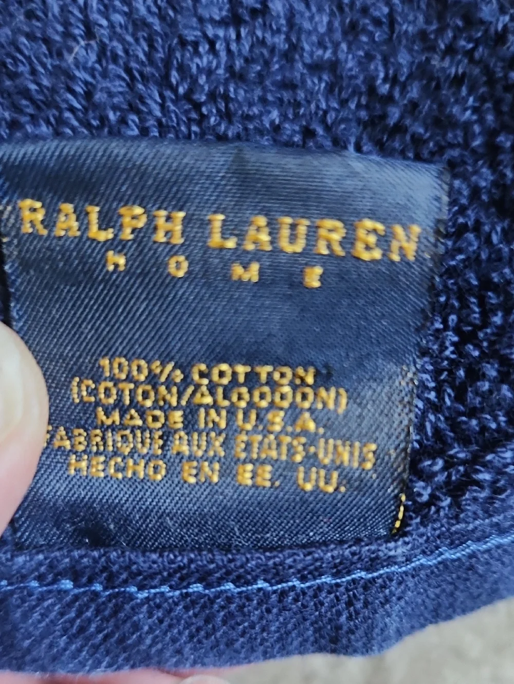 Vintage Ralph Lauren Bath Towel Signature Polo Crest Made in USA 100% Cotton